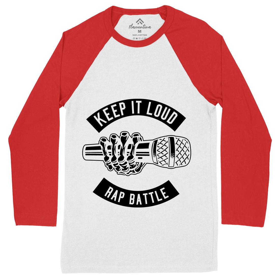 Keep It Loud Mens Long Sleeve Baseball T-Shirt Music B568