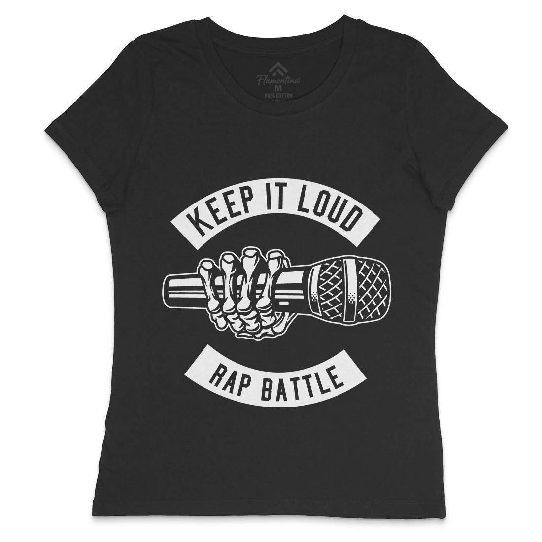 Keep It Loud Womens Crew Neck T-Shirt Music B568