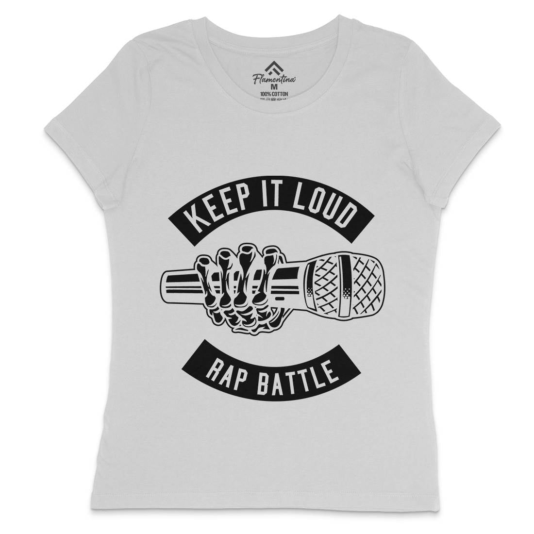 Keep It Loud Womens Crew Neck T-Shirt Music B568