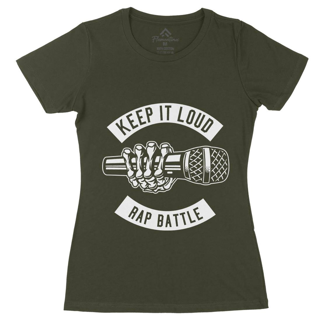 Keep It Loud Womens Organic Crew Neck T-Shirt Music B568