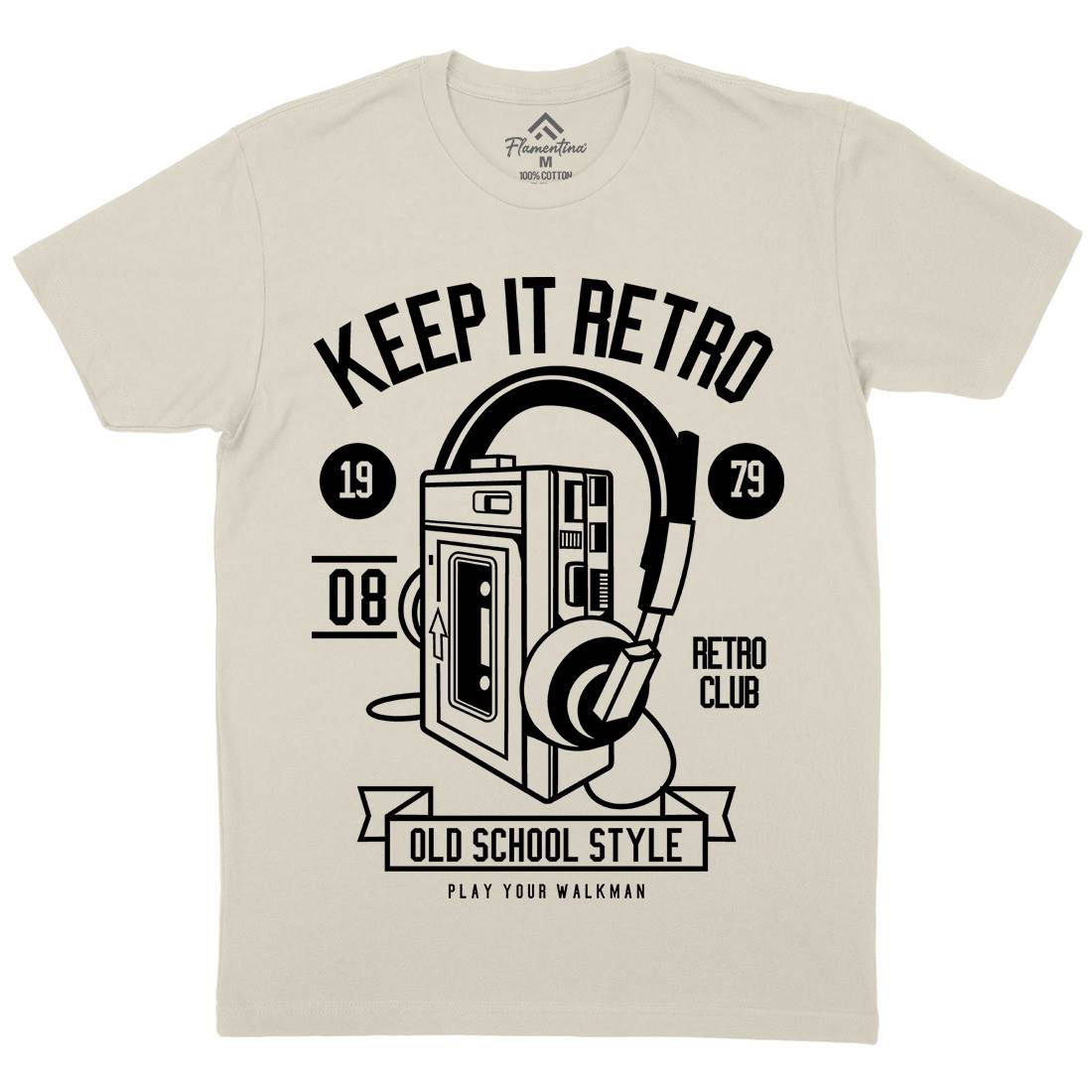 Keep It Retro Mens Organic Crew Neck T-Shirt Music B569