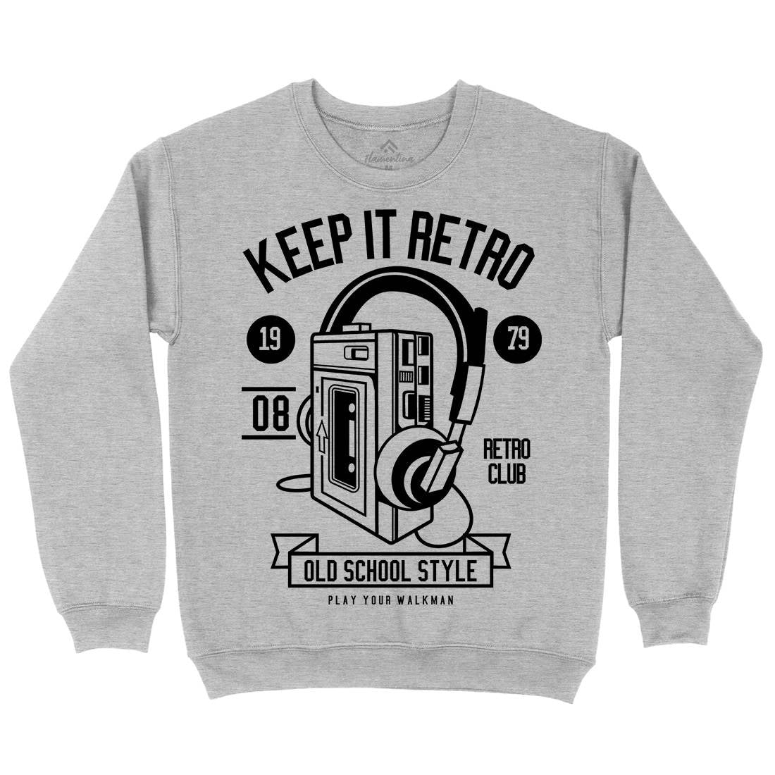 Keep It Retro Mens Crew Neck Sweatshirt Music B569