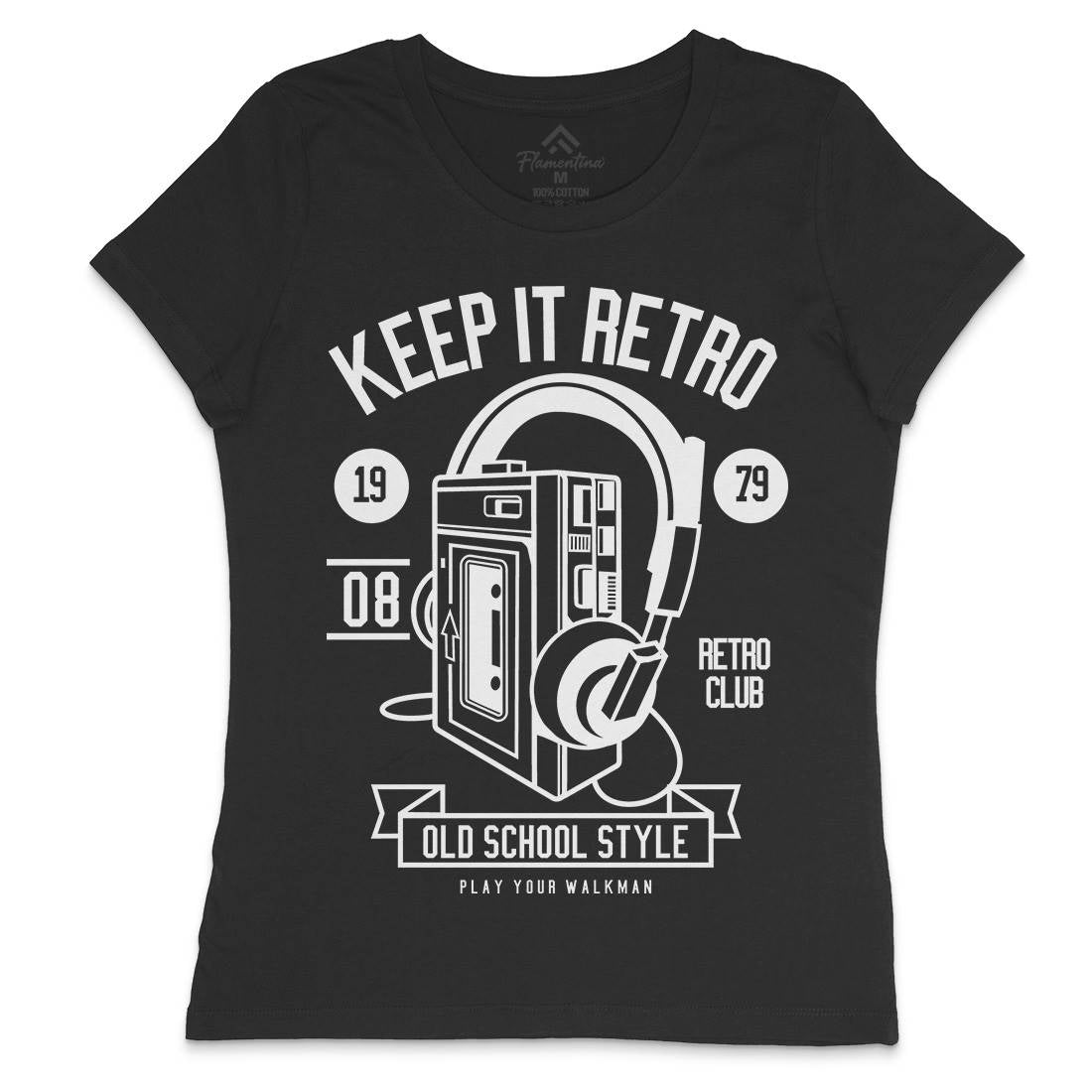 Keep It Retro Womens Crew Neck T-Shirt Music B569