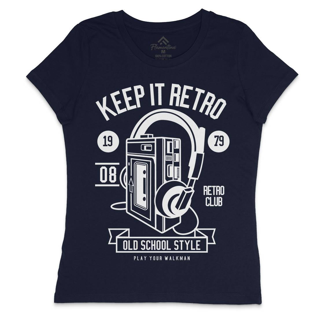 Keep It Retro Womens Crew Neck T-Shirt Music B569