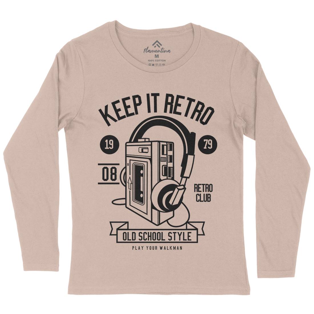 Keep It Retro Womens Long Sleeve T-Shirt Music B569