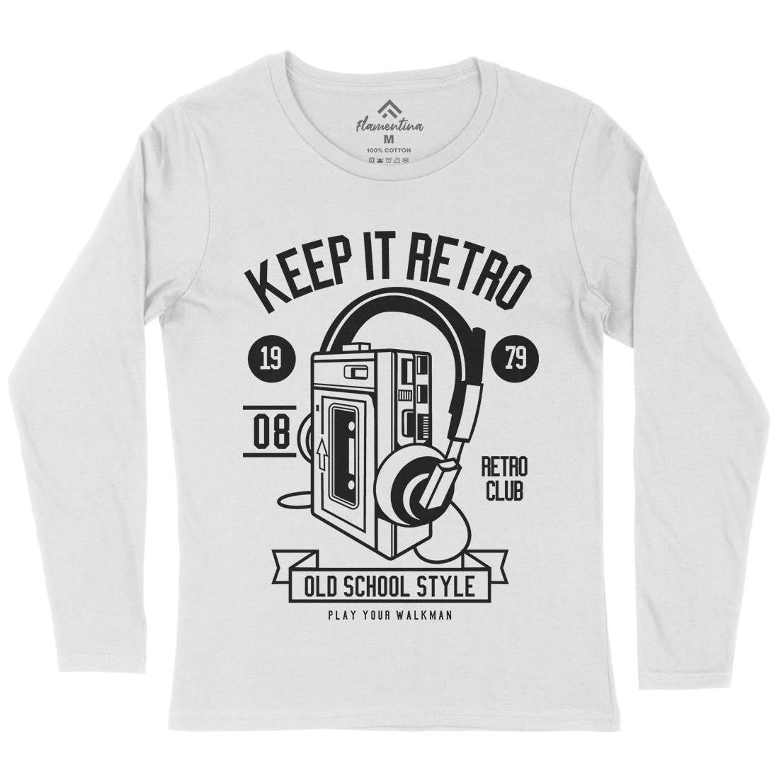 Keep It Retro Womens Long Sleeve T-Shirt Music B569
