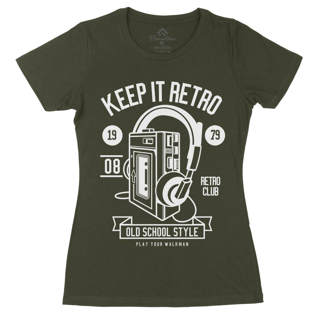 Keep It Retro Womens Organic Crew Neck T-Shirt Music B569