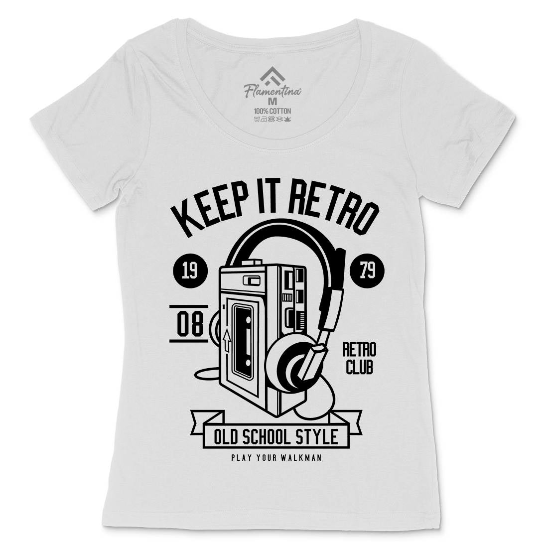 Keep It Retro Womens Scoop Neck T-Shirt Music B569