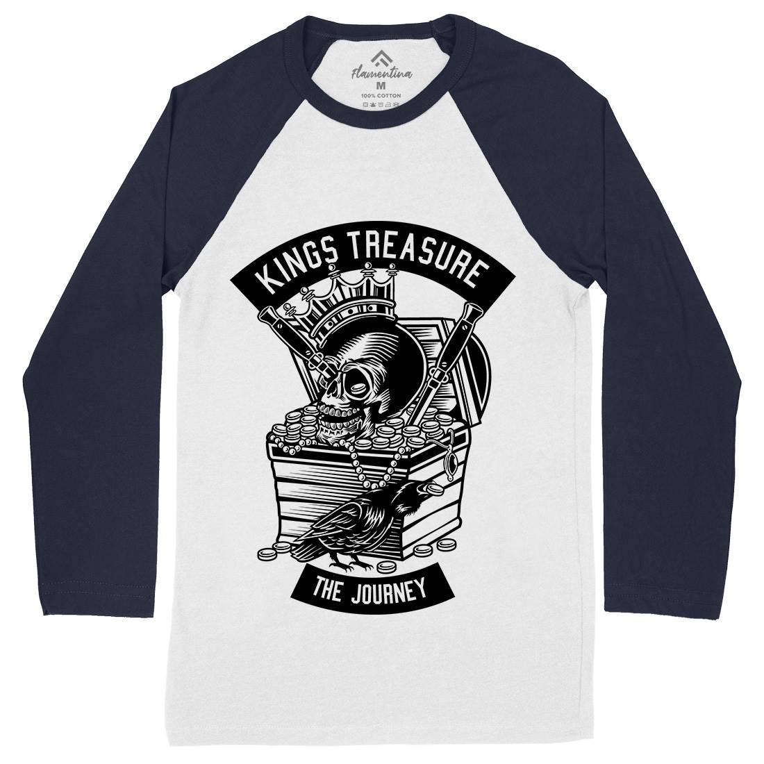 Kings Treasure Mens Long Sleeve Baseball T-Shirt Retro B570