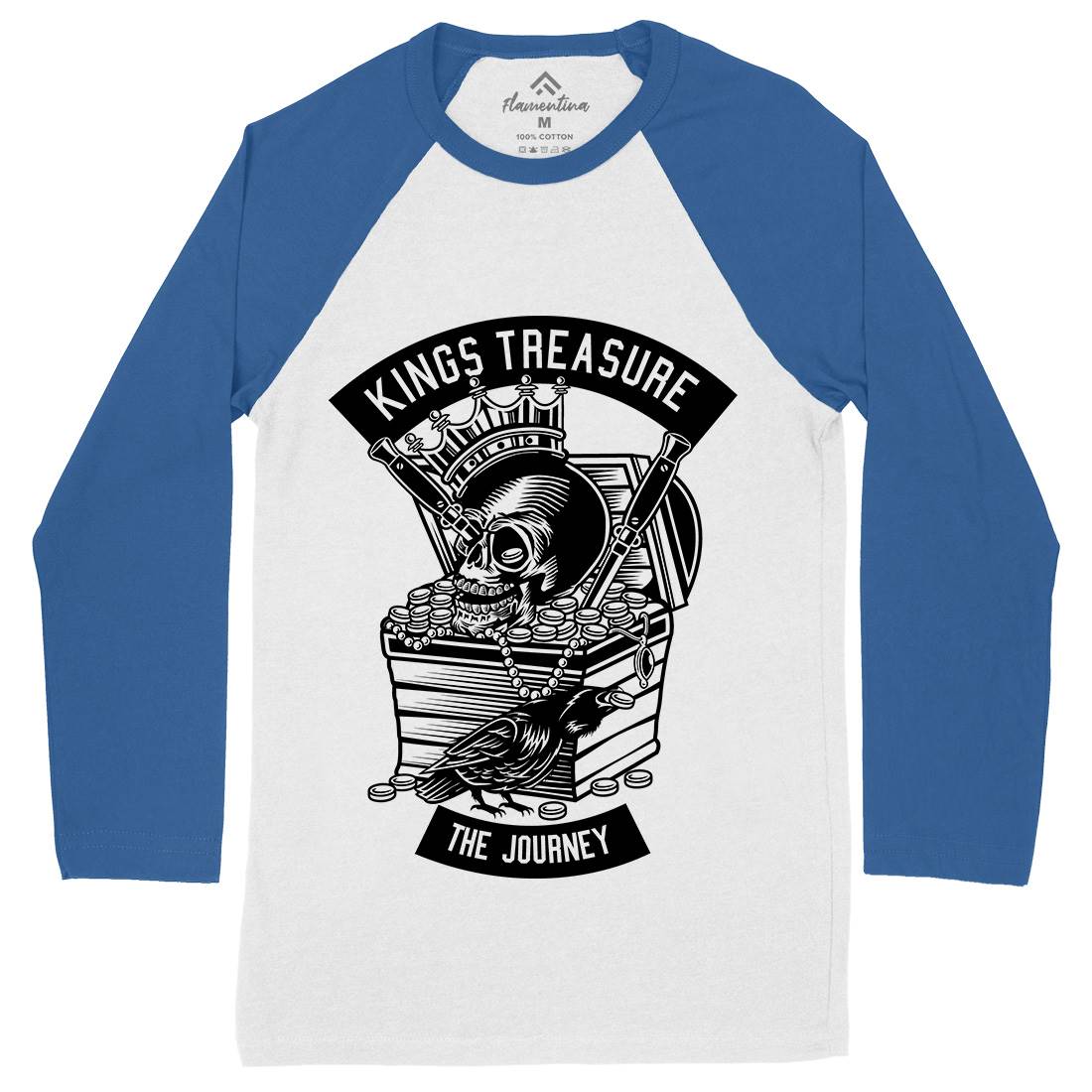 Kings Treasure Mens Long Sleeve Baseball T-Shirt Retro B570