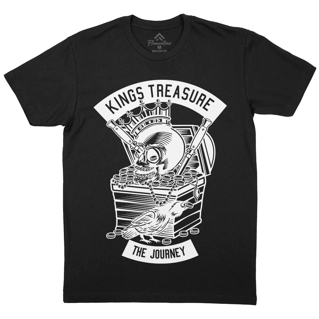 Kings Treasure Mens Organic Crew Neck T-Shirt Retro B570