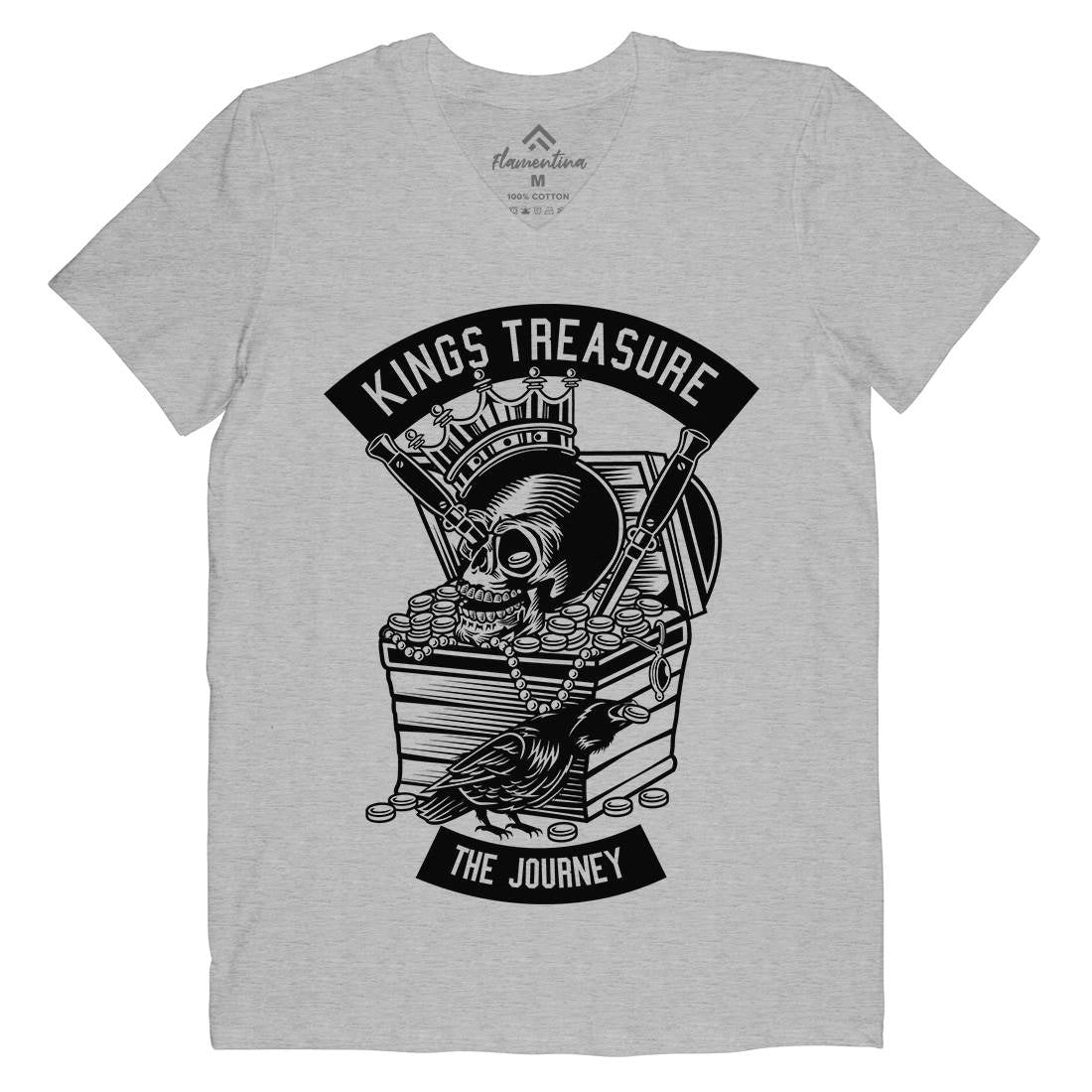 Kings Treasure Mens V-Neck T-Shirt Retro B570