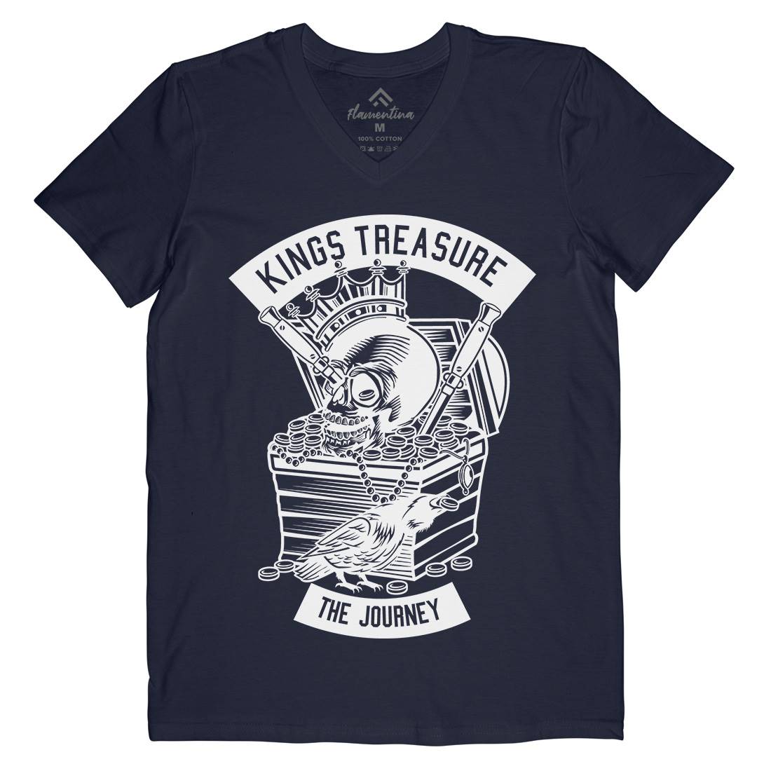 Kings Treasure Mens V-Neck T-Shirt Retro B570