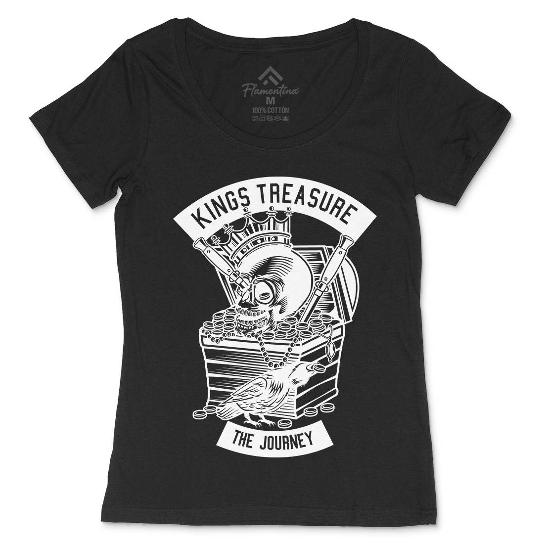 Kings Treasure Womens Scoop Neck T-Shirt Retro B570