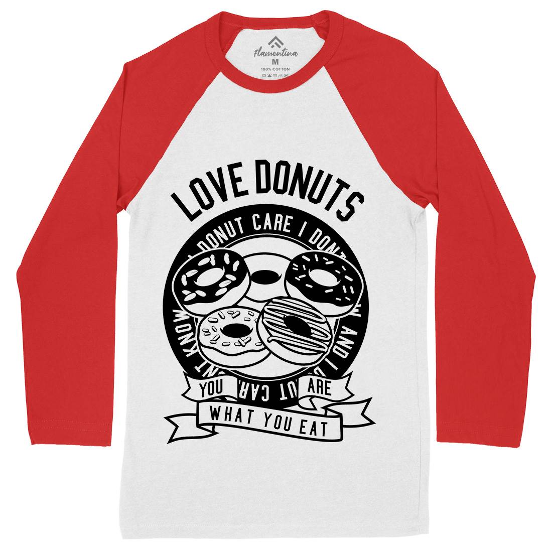 Love Donuts Mens Long Sleeve Baseball T-Shirt Food B572