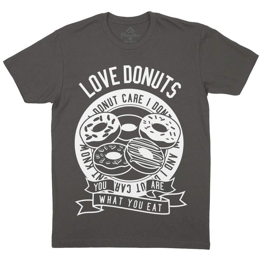 Love Donuts Mens Organic Crew Neck T-Shirt Food B572