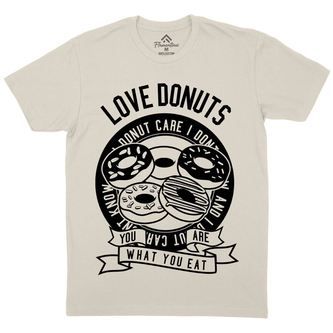 Love Donuts Mens Organic Crew Neck T-Shirt Food B572