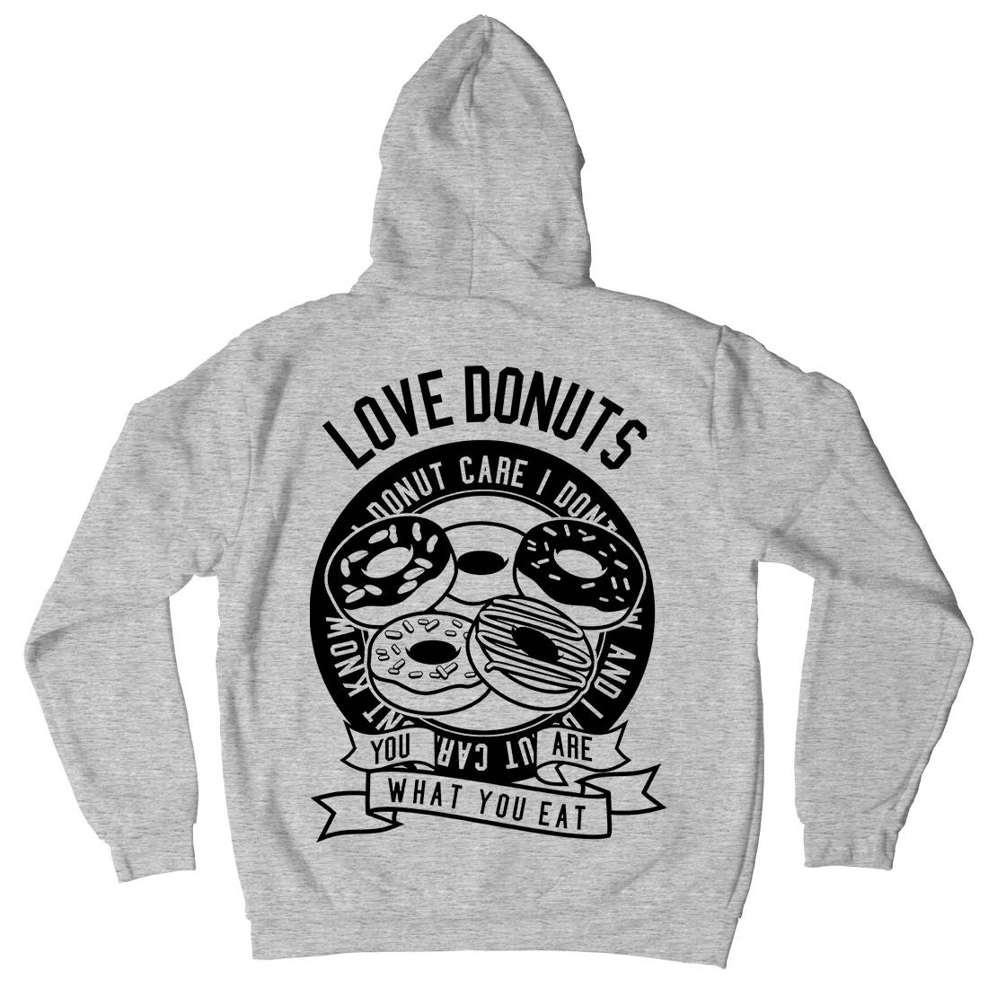 Love Donuts Mens Hoodie With Pocket Food B572