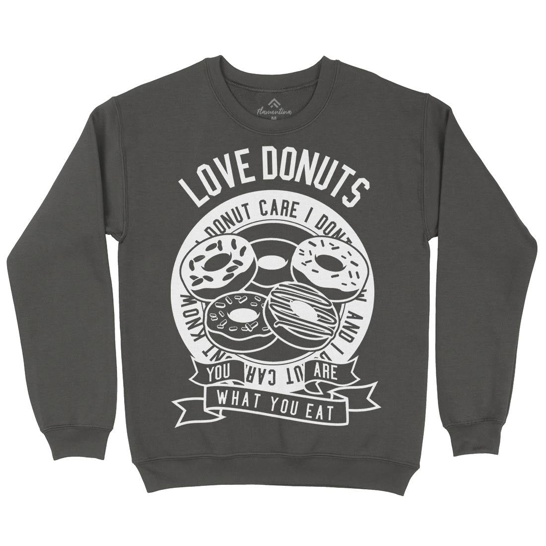Love Donuts Mens Crew Neck Sweatshirt Food B572