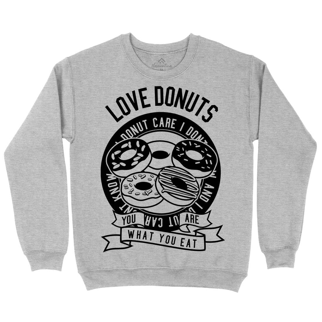 Love Donuts Mens Crew Neck Sweatshirt Food B572