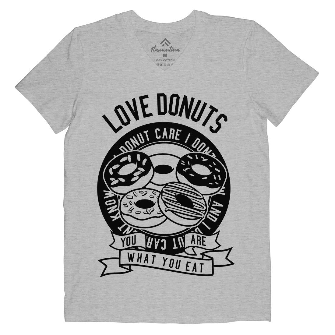 Love Donuts Mens V-Neck T-Shirt Food B572