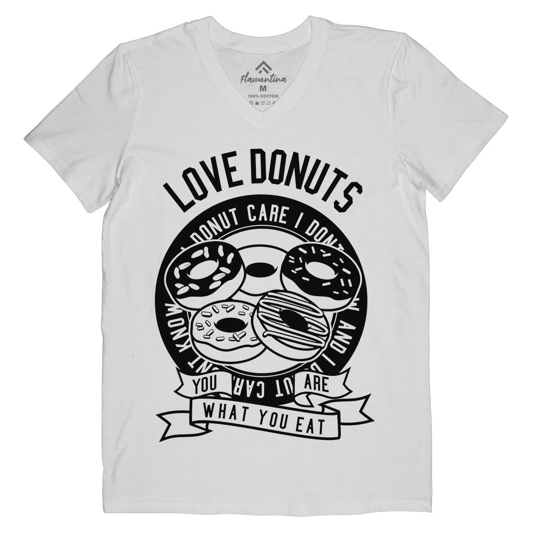 Love Donuts Mens V-Neck T-Shirt Food B572