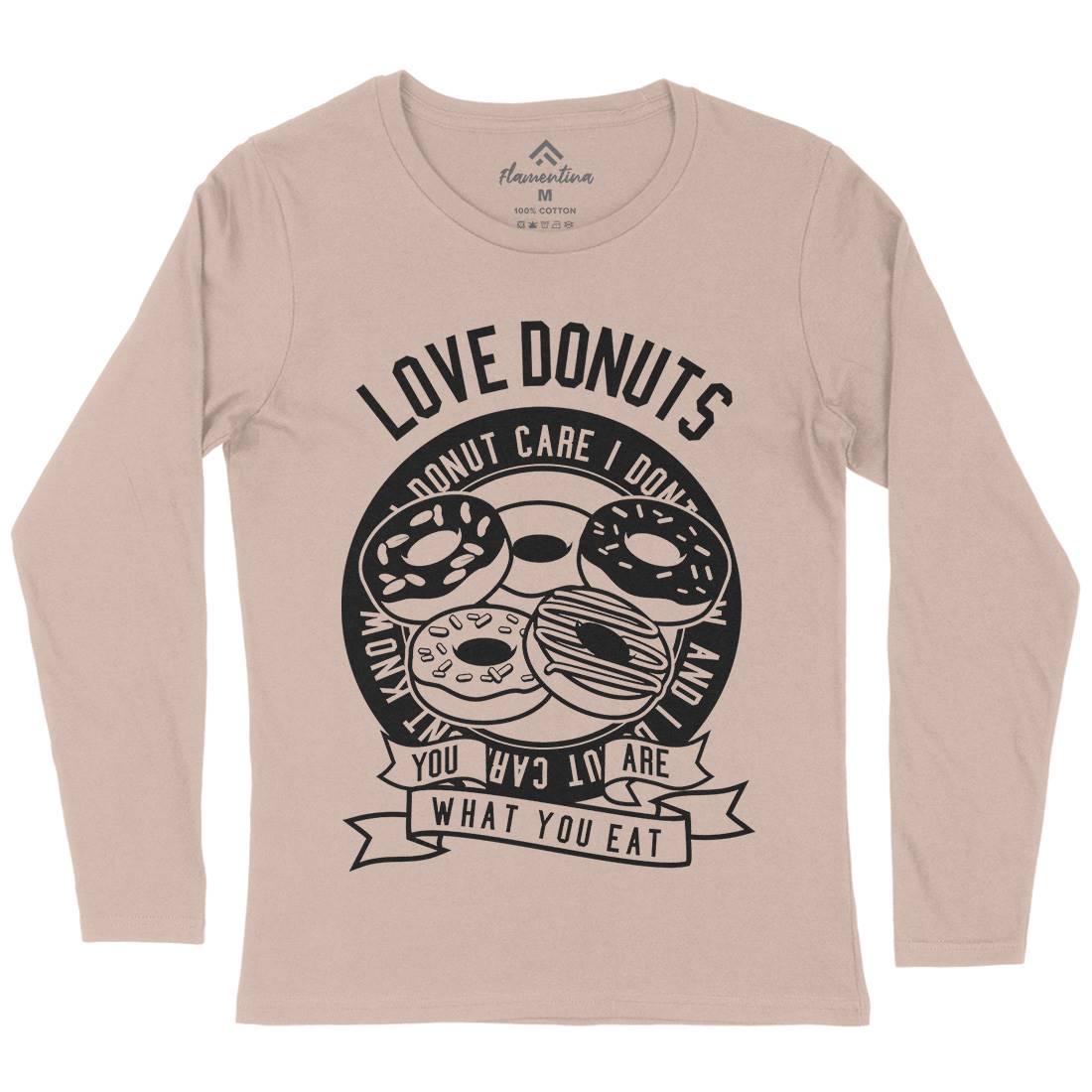 Love Donuts Womens Long Sleeve T-Shirt Food B572
