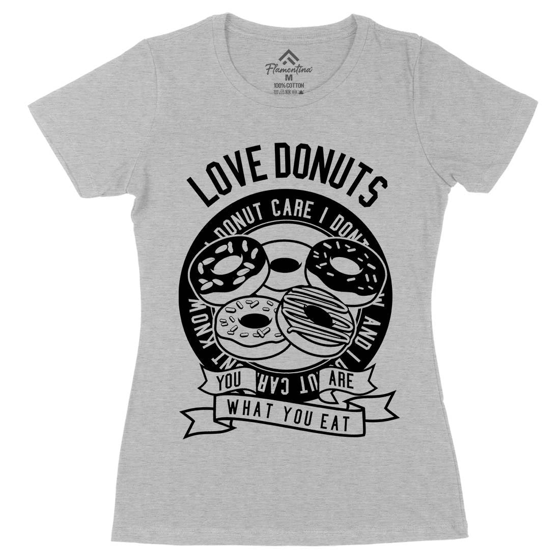 Love Donuts Womens Organic Crew Neck T-Shirt Food B572