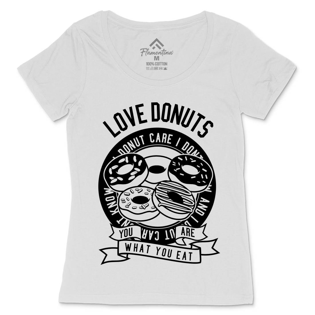 Love Donuts Womens Scoop Neck T-Shirt Food B572