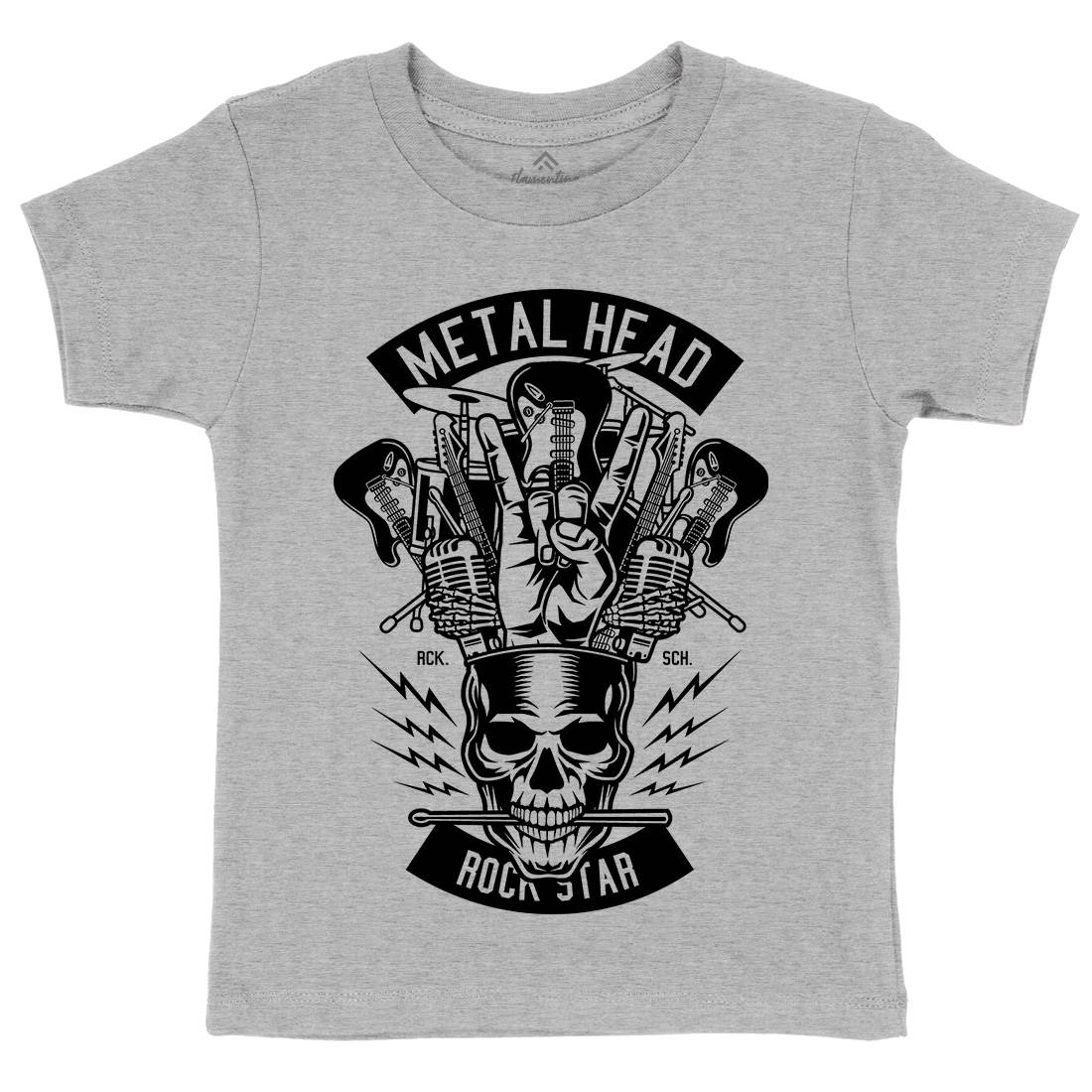 Metal Head Kids Organic Crew Neck T-Shirt Music B573
