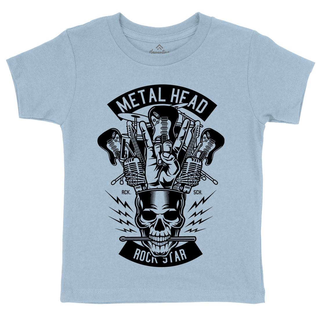 Metal Head Kids Crew Neck T-Shirt Music B573