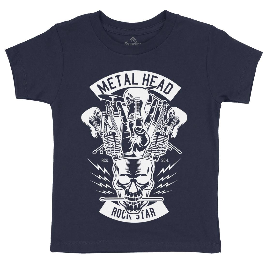 Metal Head Kids Crew Neck T-Shirt Music B573