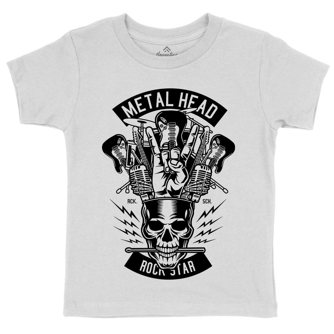 Metal Head Kids Organic Crew Neck T-Shirt Music B573
