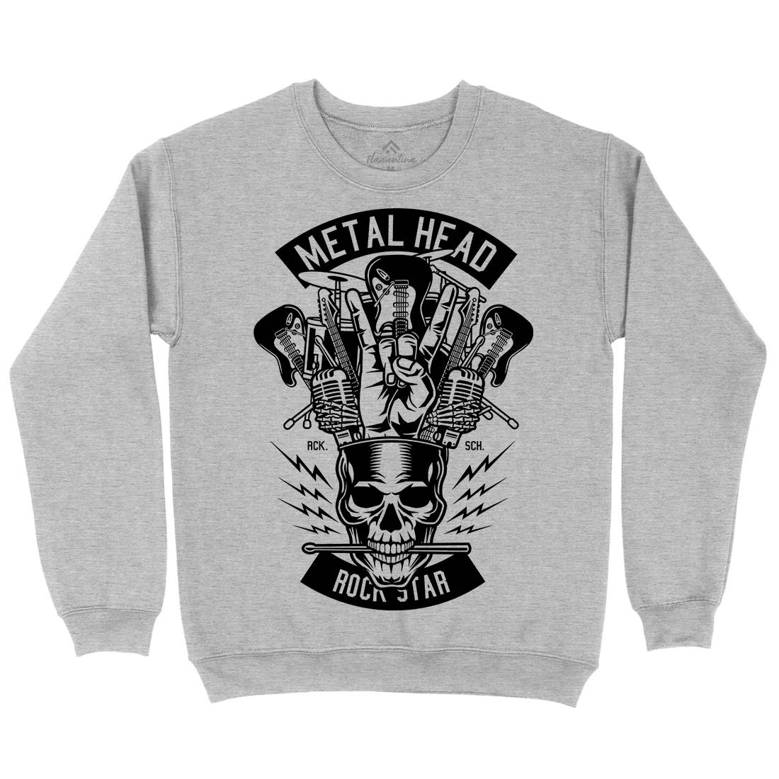 Metal Head Mens Crew Neck Sweatshirt Music B573