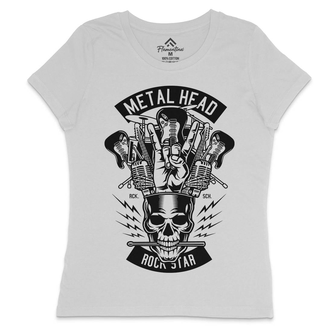 Metal Head Womens Crew Neck T-Shirt Music B573