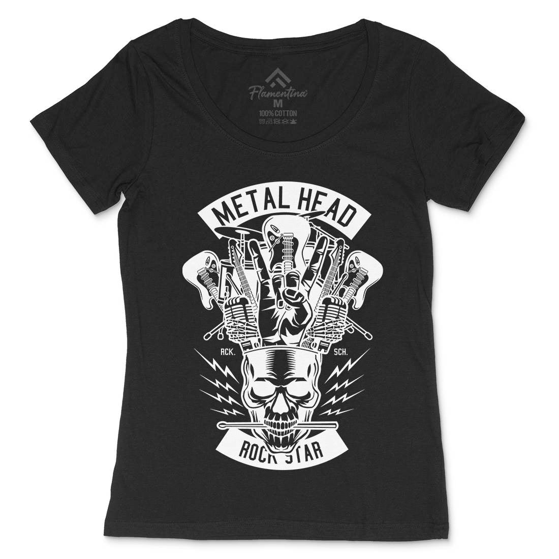 Metal Head Womens Scoop Neck T-Shirt Music B573