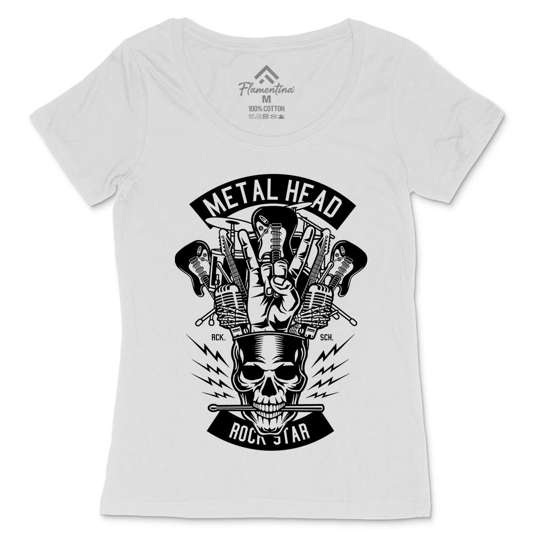 Metal Head Womens Scoop Neck T-Shirt Music B573