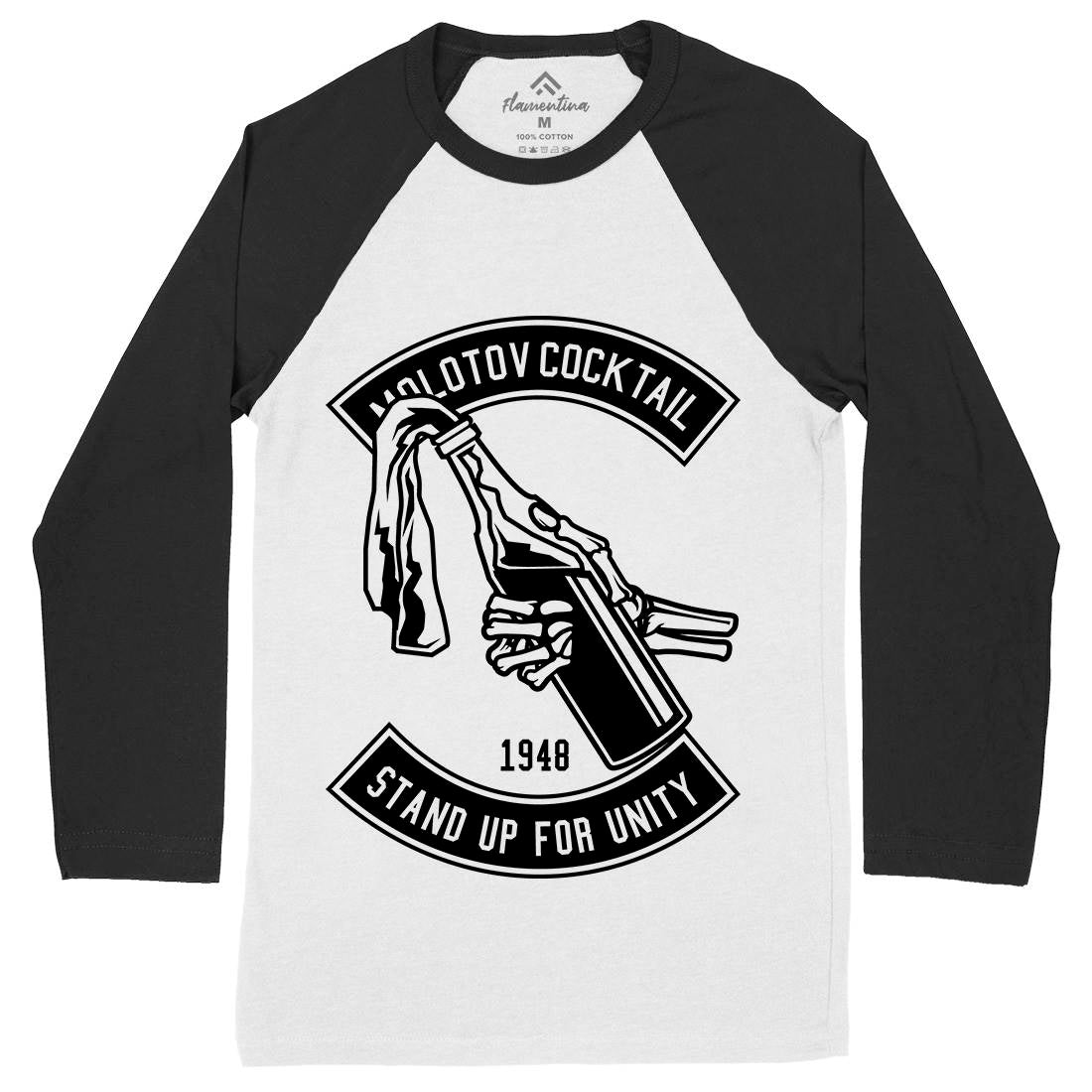 Molotov Cocktail Mens Long Sleeve Baseball T-Shirt Peace B575