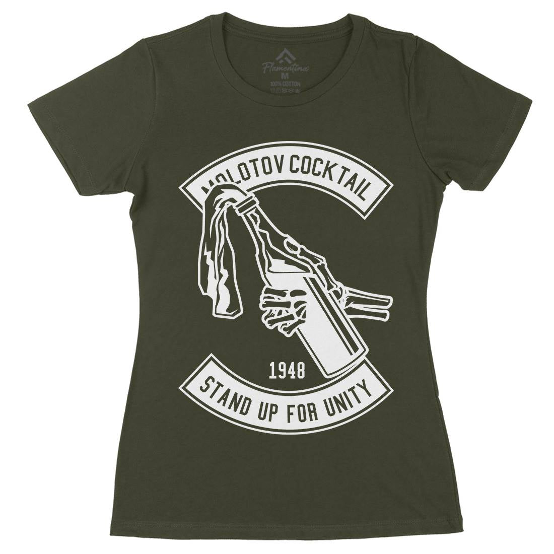 Molotov Cocktail Womens Organic Crew Neck T-Shirt Peace B575