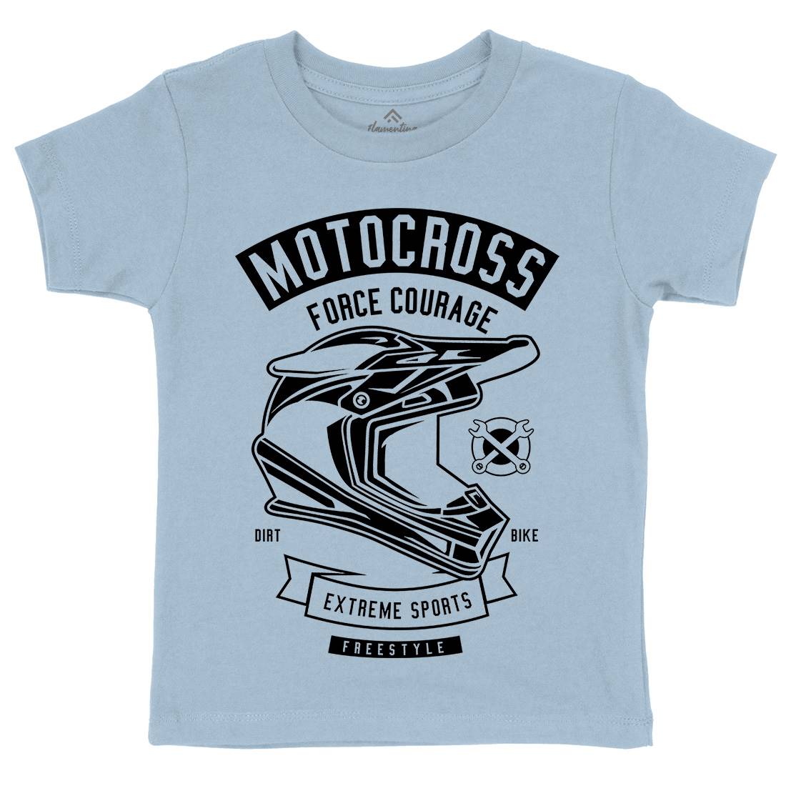 Motocross Force Courage Kids Organic Crew Neck T-Shirt Motorcycles B576