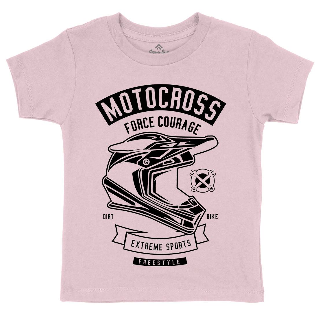 Motocross Force Courage Kids Crew Neck T-Shirt Motorcycles B576