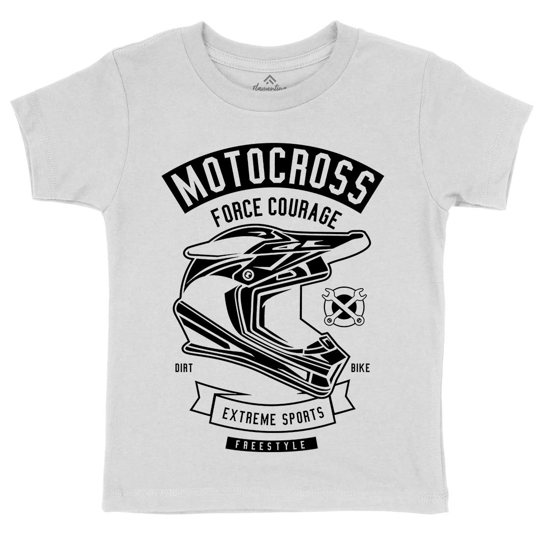 Motocross Force Courage Kids Organic Crew Neck T-Shirt Motorcycles B576