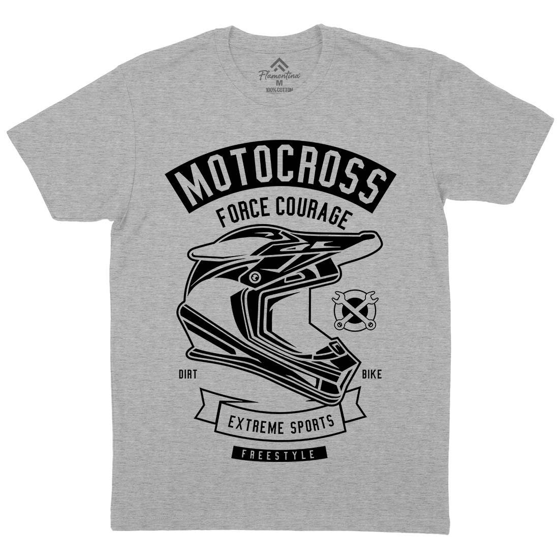 Motocross Force Courage Mens Crew Neck T-Shirt Motorcycles B576