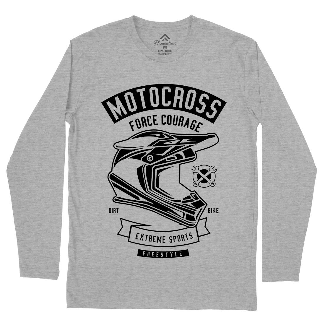 Motocross Force Courage Mens Long Sleeve T-Shirt Motorcycles B576
