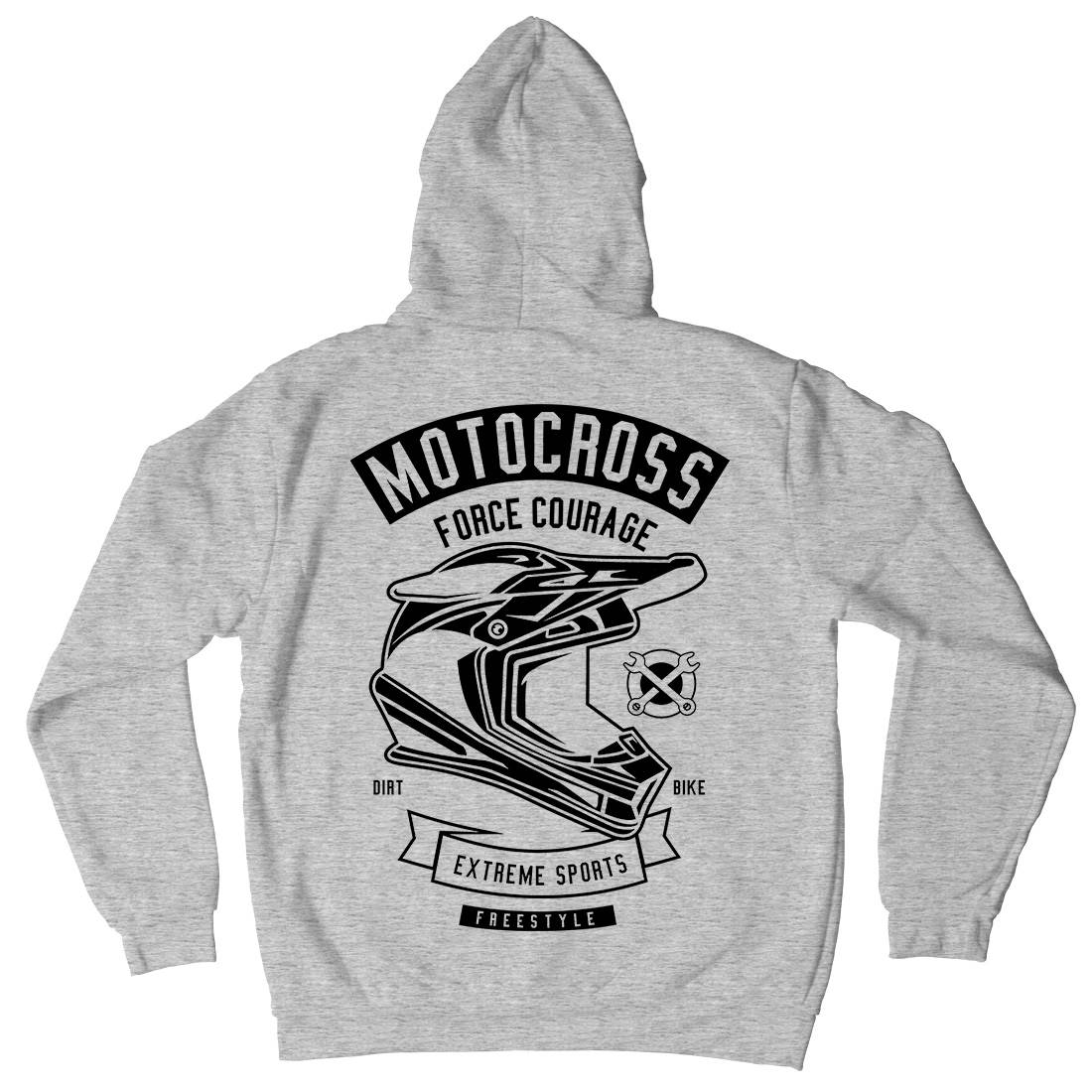 Motocross Force Courage Mens Hoodie With Pocket Motorcycles B576