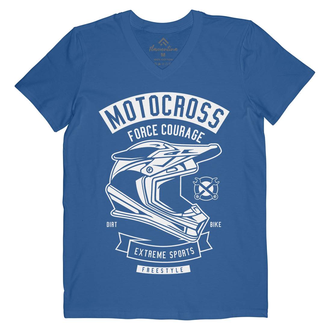Motocross Force Courage Mens V-Neck T-Shirt Motorcycles B576