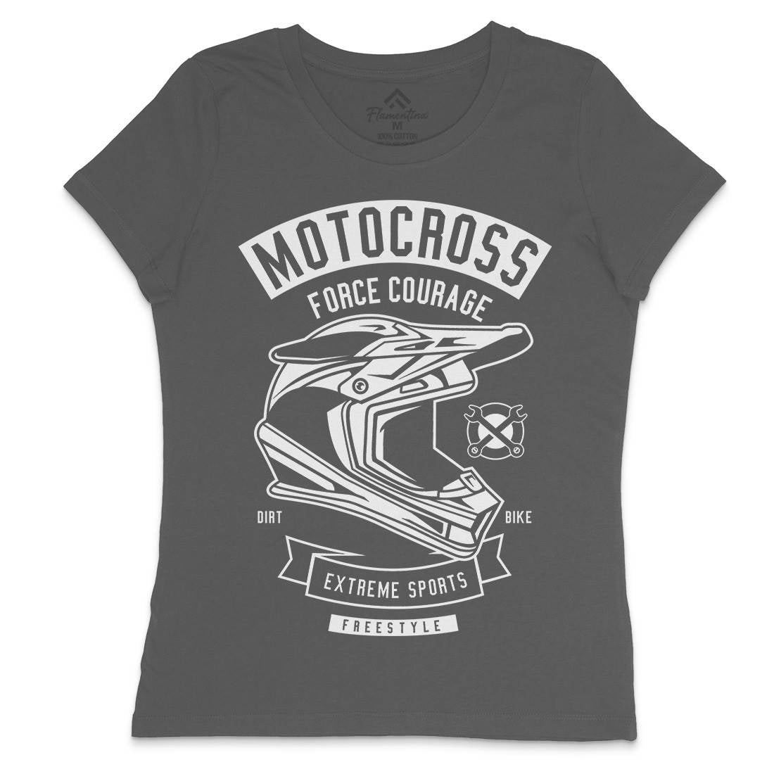 Motocross Force Courage Womens Crew Neck T-Shirt Motorcycles B576