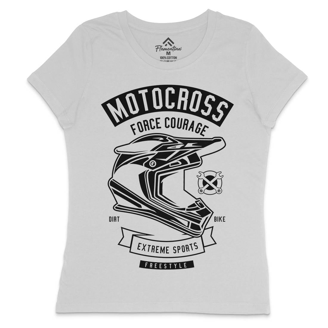 Motocross Force Courage Womens Crew Neck T-Shirt Motorcycles B576