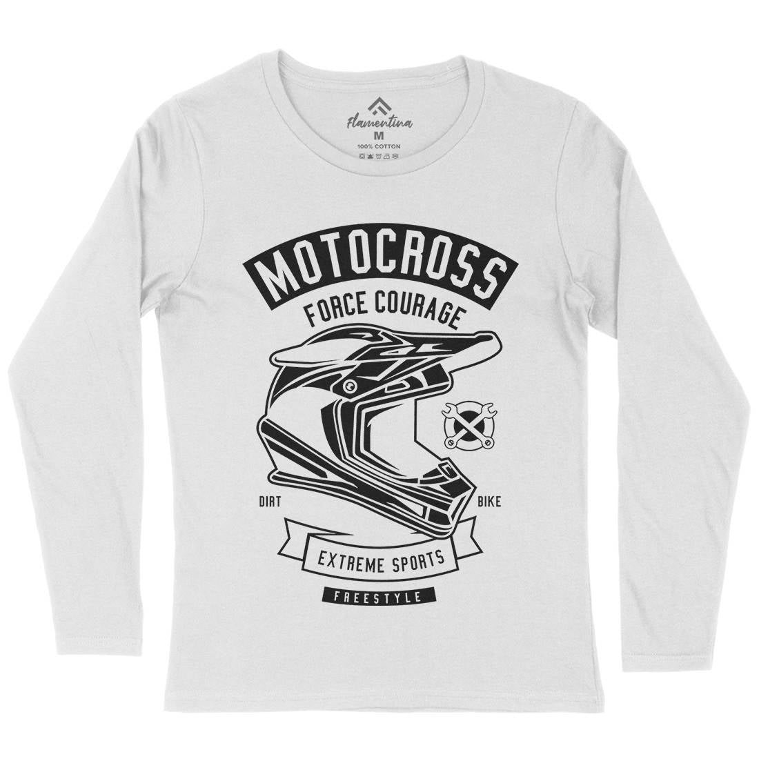 Motocross Force Courage Womens Long Sleeve T-Shirt Motorcycles B576