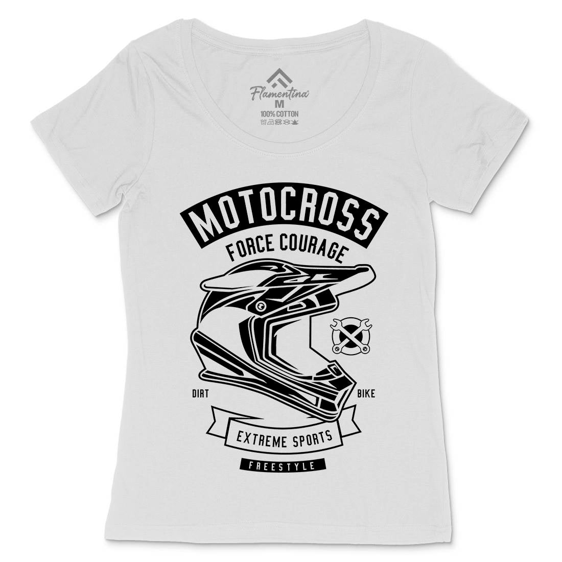 Motocross Force Courage Womens Scoop Neck T-Shirt Motorcycles B576